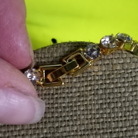 Goldtone crystal necklace tennis - Picture 3 of 4